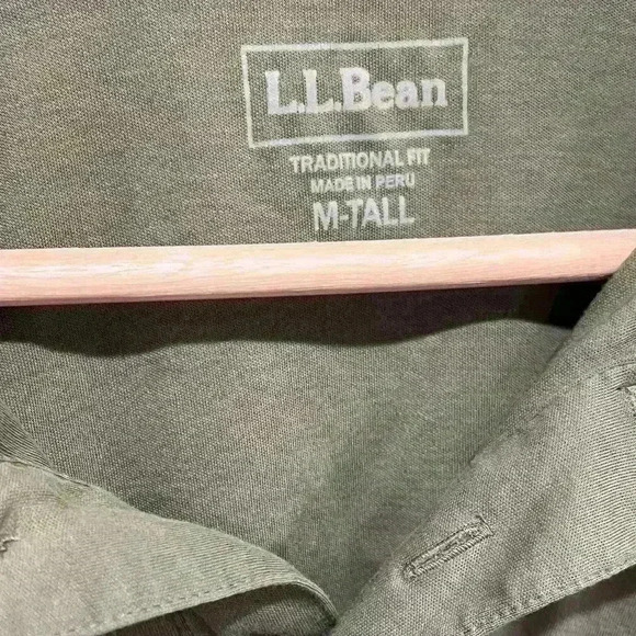 L.L Bean polo size medium tall olive green - Picture 3 of 5